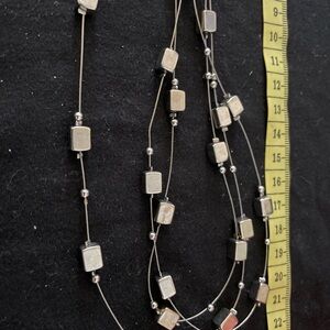 Silver and Black Beaded Necklace